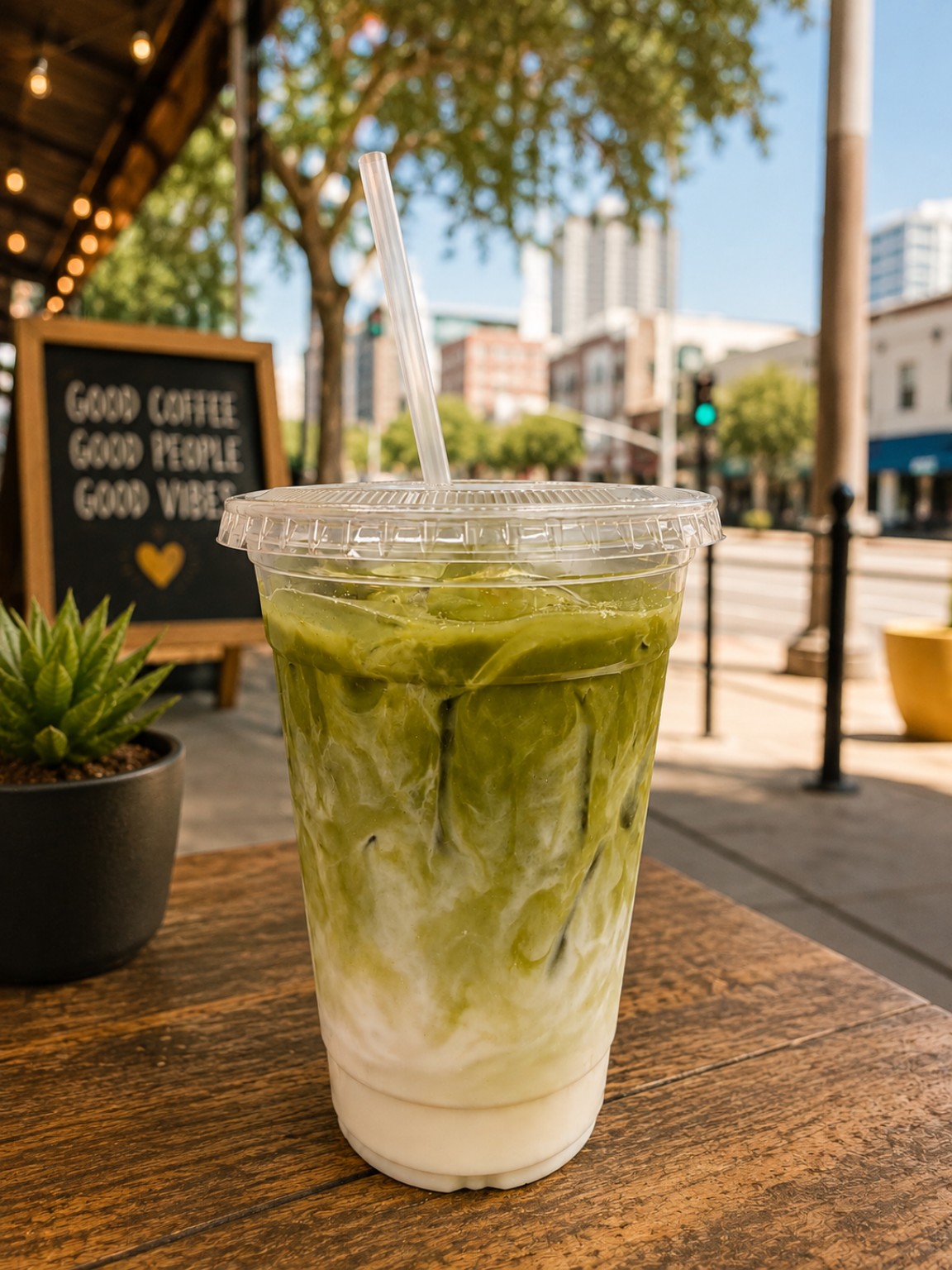 Iced matcha latte